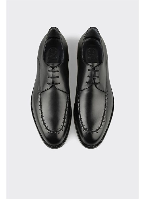 Siyah Deri Erkek Klasik Ayakkabı - Görsel 5