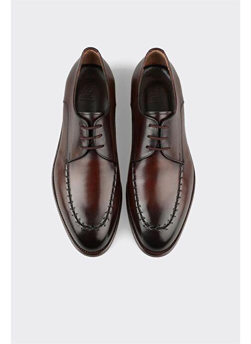 Elle Kahverengi Erkek Deri Klasik Ayakkabı GEONG - Görsel 5