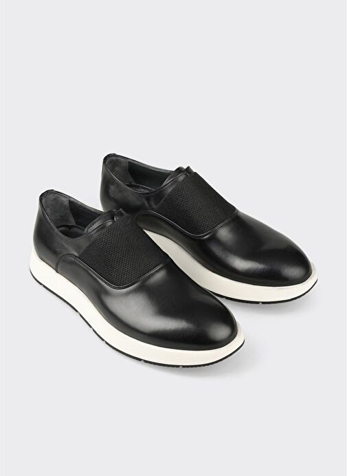 Siyah Deri Erkek Günlük Ayakkabı - Görsel 3