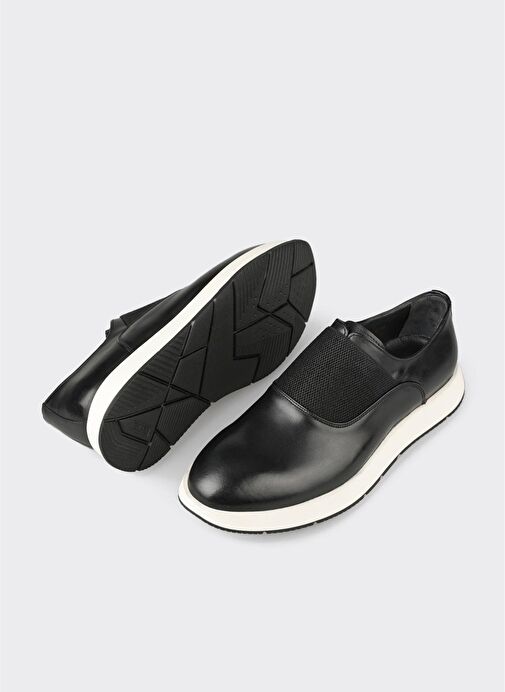 Siyah Deri Erkek Günlük Ayakkabı - Görsel 4