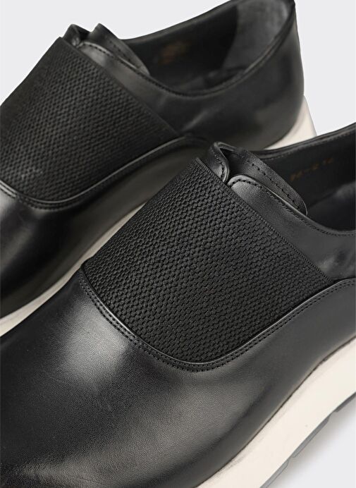 Siyah Deri Erkek Günlük Ayakkabı - Görsel 6