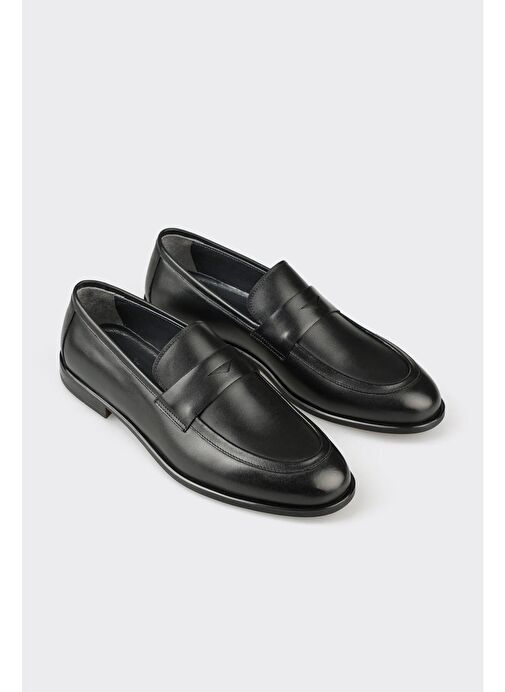 Siyah Deri Erkek Klasik Ayakkabı - Görsel 3