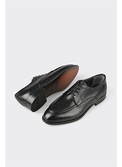 Siyah Deri Erkek Klasik Ayakkabı - Görsel 4