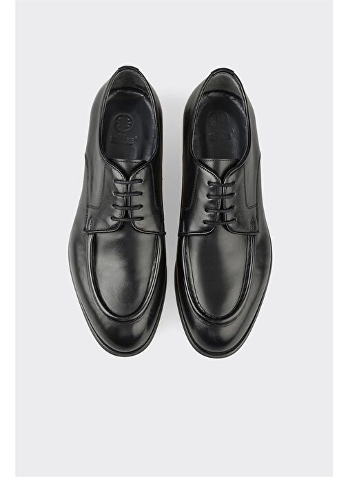 Siyah Deri Erkek Klasik Ayakkabı - Görsel 5