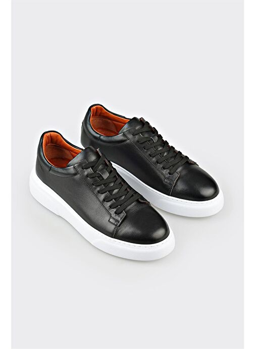 Siyah Deri Erkek Günlük Ayakkabı - Görsel 3
