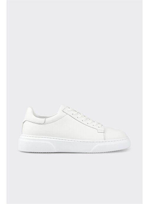 Beyaz Deri Erkek Günlük Ayakkabı - Görsel 2