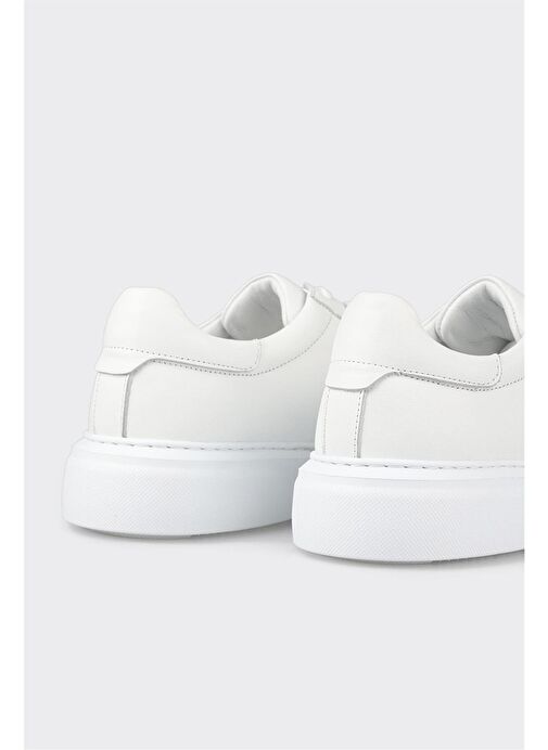 Beyaz Deri Erkek Günlük Ayakkabı - Görsel 6