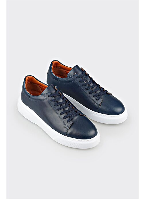 Elle Lacivert Erkek Deri Günlük Ayakkabı TARAJO - Görsel 3