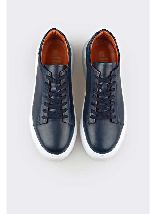 Elle Lacivert Erkek Deri Günlük Ayakkabı TARAJO - Görsel 5
