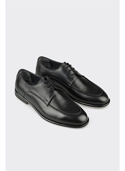 Siyah Deri Erkek Klasik Ayakkabı - Görsel 3