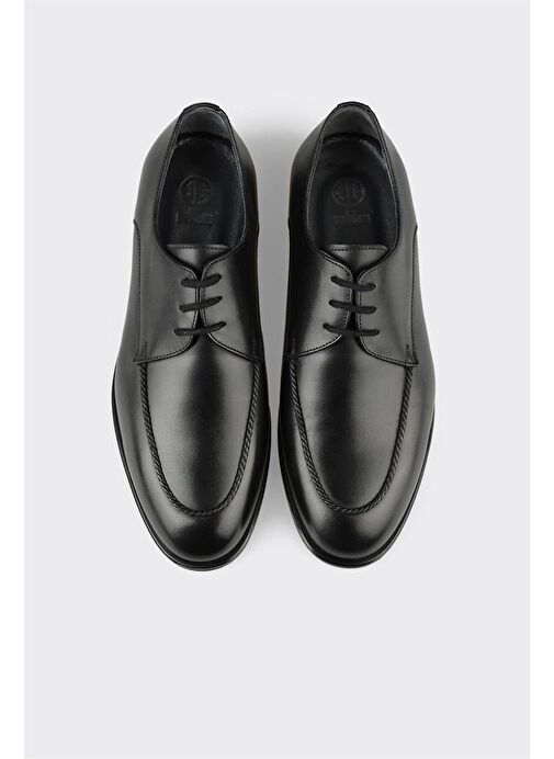 Siyah Deri Erkek Klasik Ayakkabı - Görsel 5