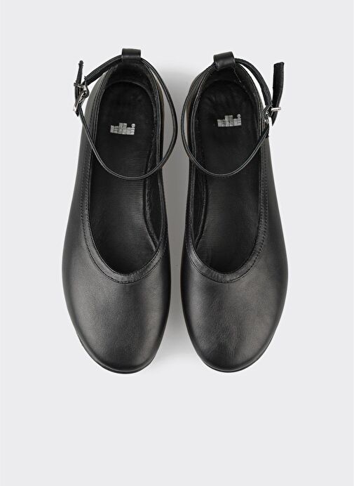 Siyah Deri Kadın Günlük Ayakkabı - Görsel 5