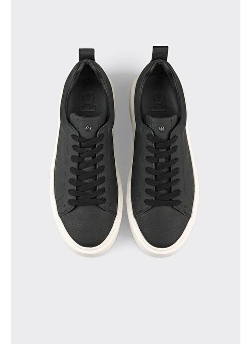 Siyah Deri Erkek Spor Ayakkabı - Görsel 5