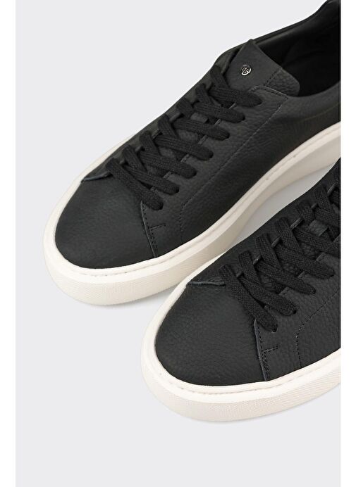 Siyah Deri Erkek Spor Ayakkabı - Görsel 6