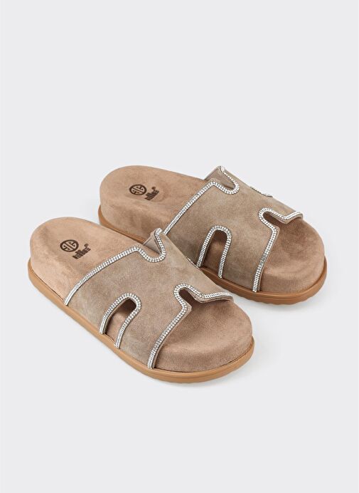 Vizon Deri Kadın Spor Terlik - Görsel 2