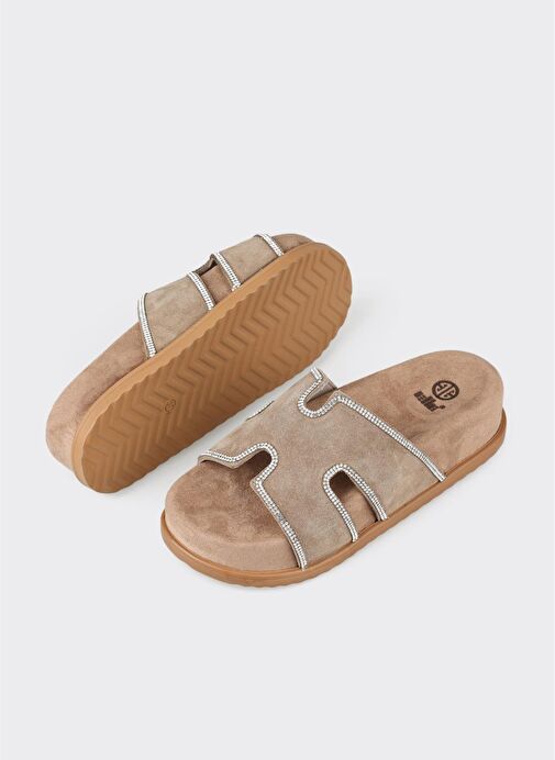 Vizon Deri Kadın Spor Terlik - Görsel 5