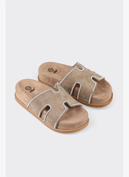 Vizon Deri Kadın Spor Terlik - Görsel 4