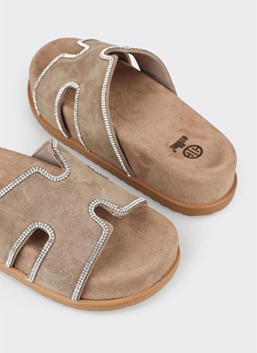 Vizon Deri Kadın Spor Terlik - Görsel 8