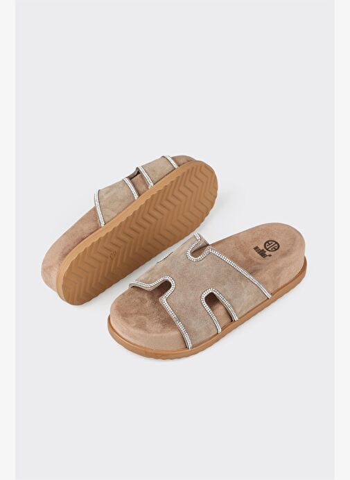 Vizon Deri Kadın Spor Terlik - Görsel 7