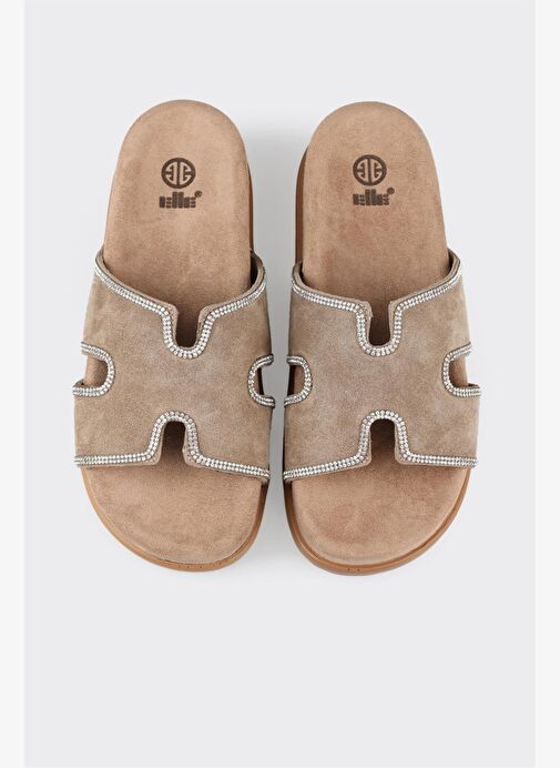 Vizon Deri Kadın Spor Terlik - Görsel 9