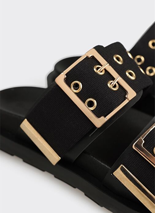 Siyah Kadın Düz Terlik - Görsel 6