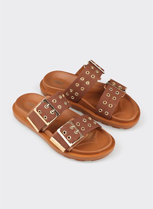 Taba Kadın Düz Terlik - Görsel 3