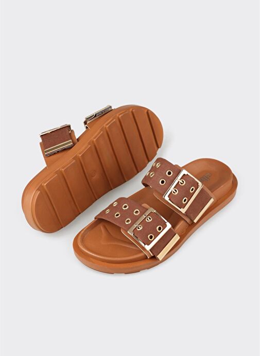 Taba Kadın Düz Terlik - Görsel 4