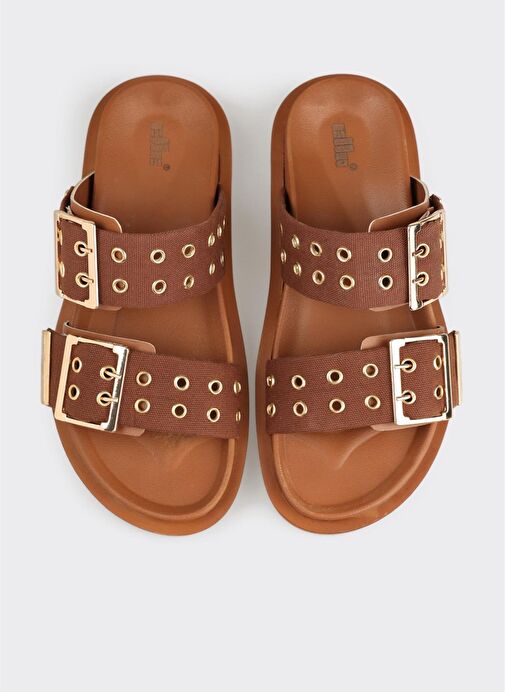 Taba Kadın Düz Terlik - Görsel 5