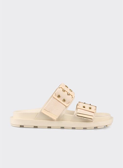 Bej Kadın Düz Terlik - Görsel 5