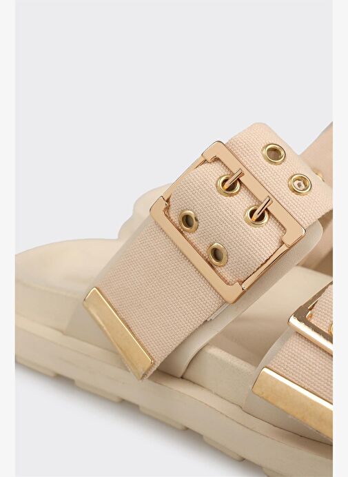 Bej Kadın Düz Terlik - Görsel 10