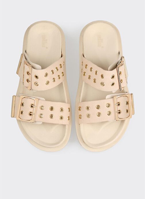 Bej Kadın Düz Terlik - Görsel 11