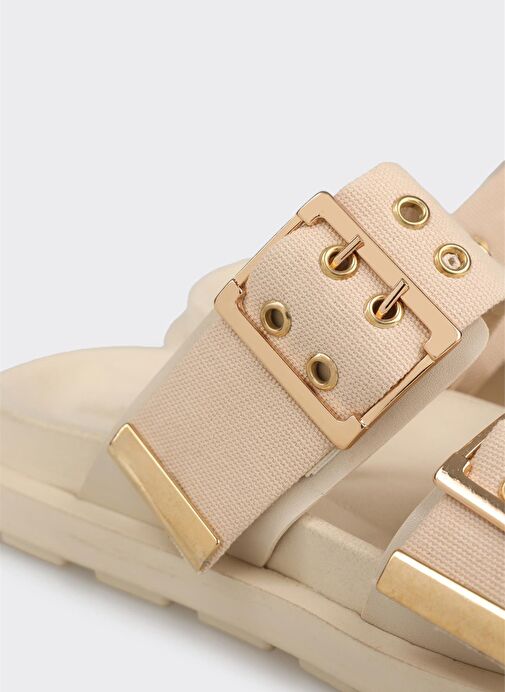 Bej Kadın Düz Terlik - Görsel 2