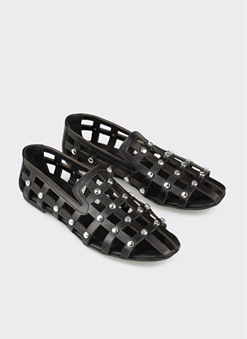 Siyah Deri Kadın Günlük Ayakkabı - Görsel 3