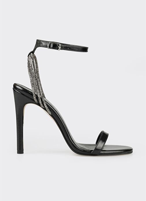Siyah Kadın Topuklu Sandalet - Görsel 2