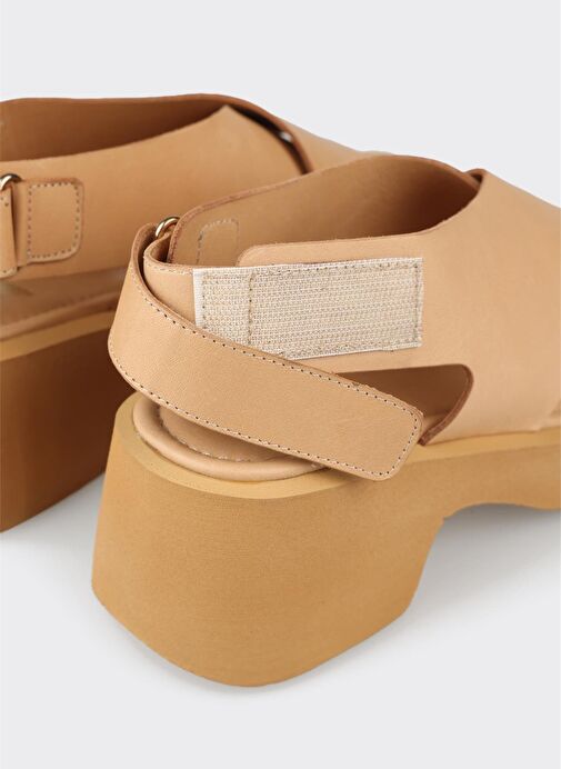 Naturel Deri Kadın Günlük Sandalet - Görsel 6