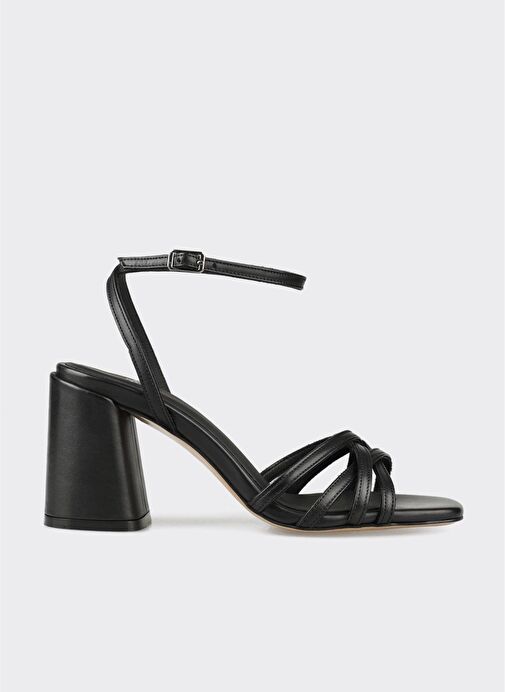 Siyah Deri Kadın Sandalet - Görsel 2