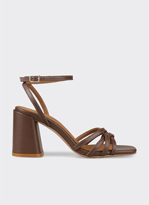 Kahve Deri Kadın Sandalet - Görsel 2