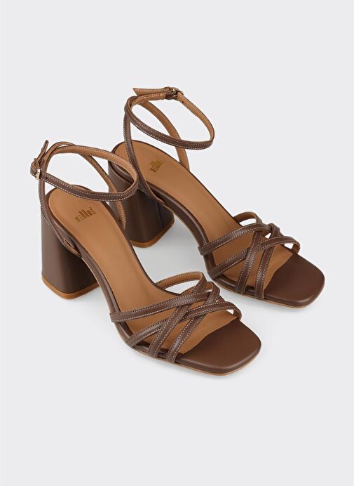 Kahve Deri Kadın Sandalet - Görsel 3