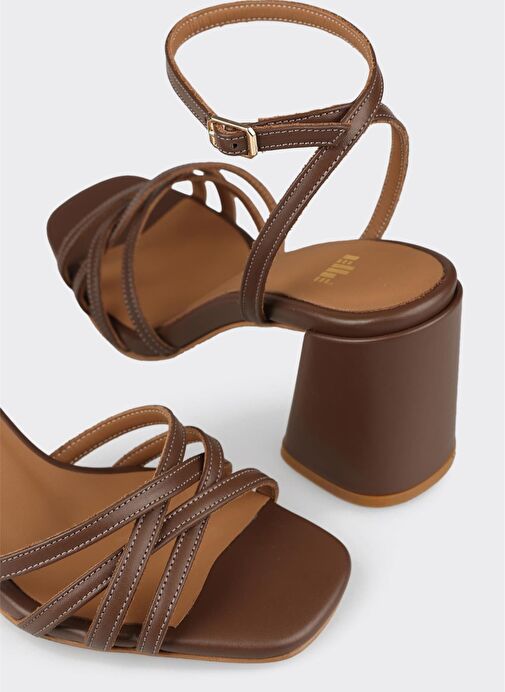 Kahve Deri Kadın Sandalet - Görsel 5