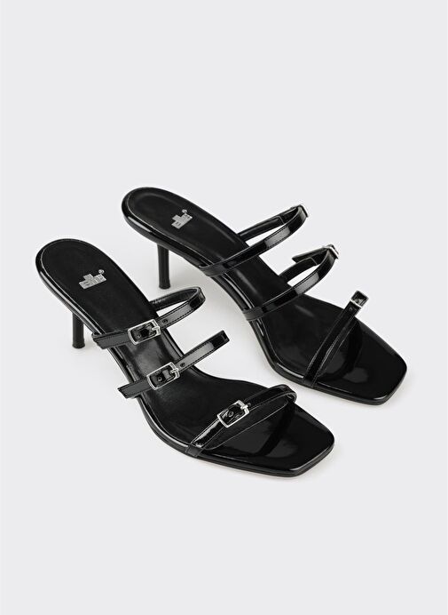 Siyah Kadın Topuklu Terlik - Görsel 3