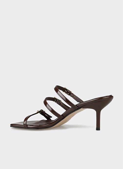Kahve Kadın Topuklu Terlik - Görsel 4