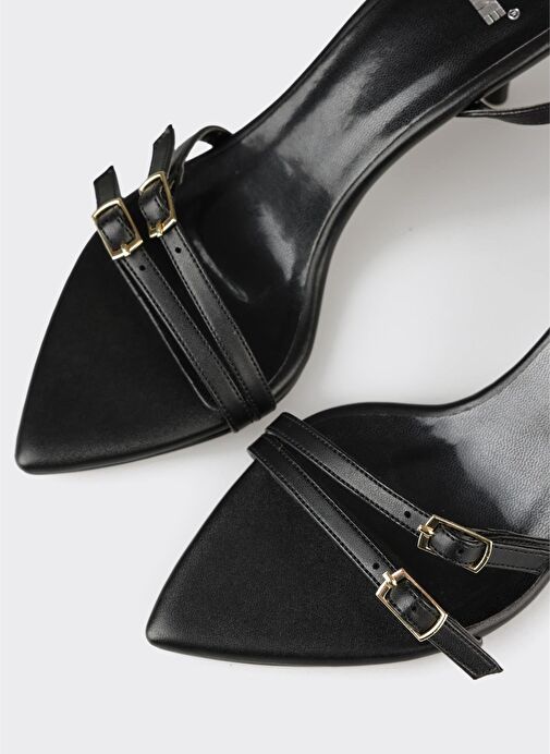 Siyah Kadın Topuklu Sandalet - Görsel 5