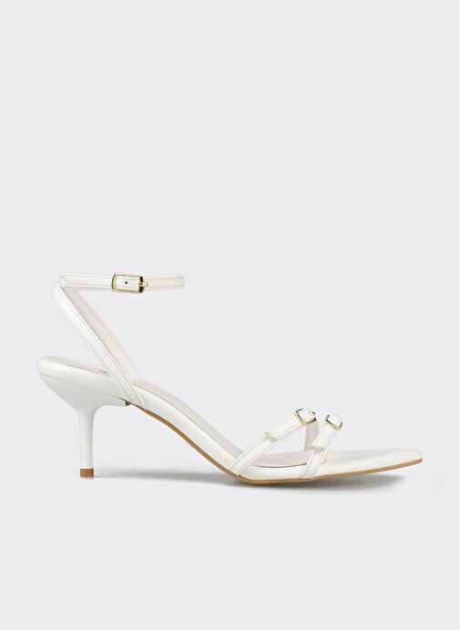 Beyaz Kadın Topuklu Sandalet - Görsel 2