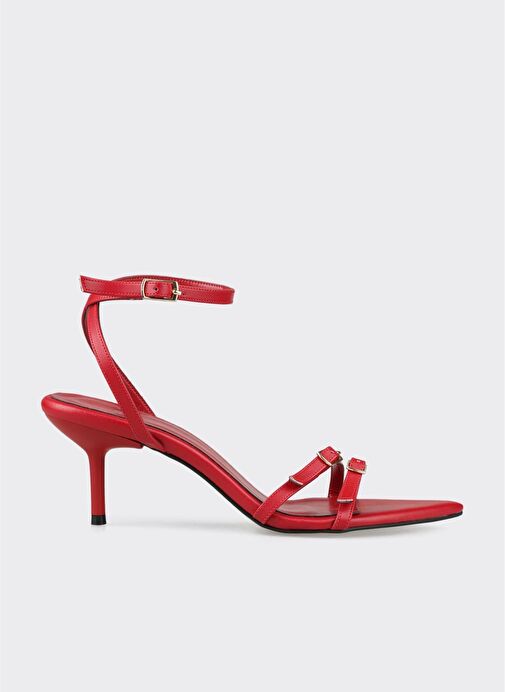 Kırmızı Kadın Topuklu Sandalet - Görsel 2