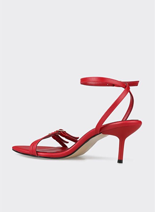 Kırmızı Kadın Topuklu Sandalet - Görsel 4