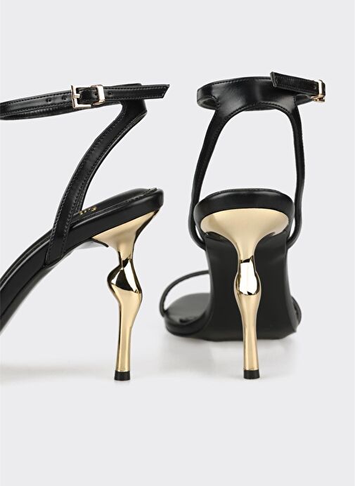 Siyah Kadın Topuklu Sandalet - Görsel 5