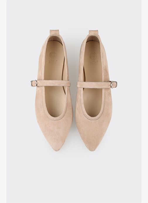 Bej Deri Kadın Günlük Ayakkabı - Görsel 5