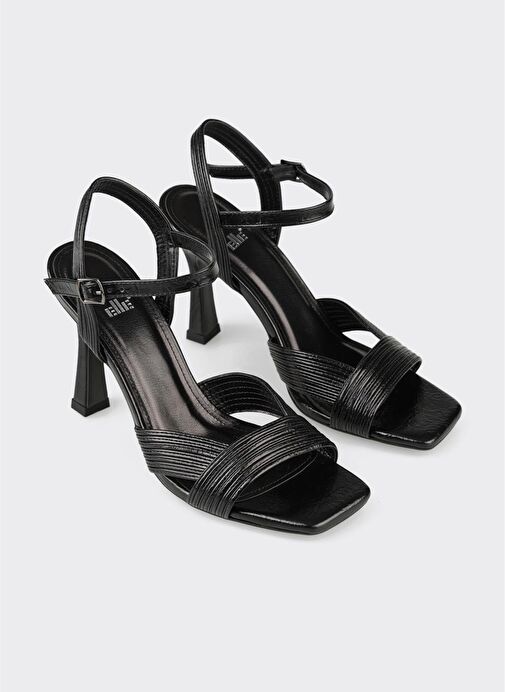Siyah Kadın Topuklu Sandalet - Görsel 3