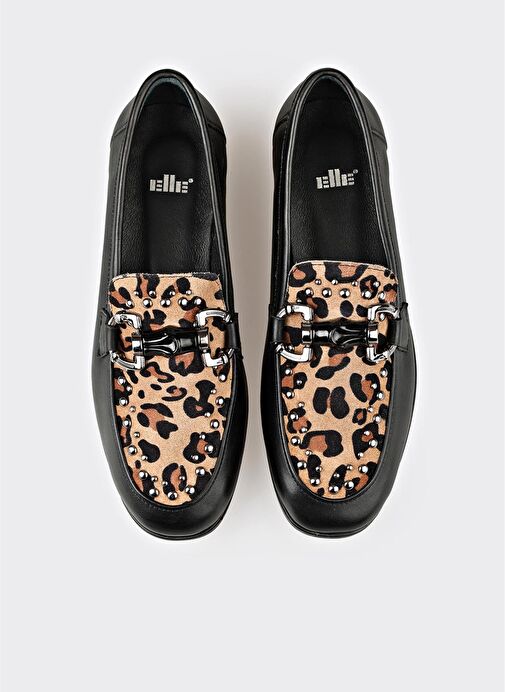 Siyah Deri Kadın Günlük Ayakkabı - Görsel 5