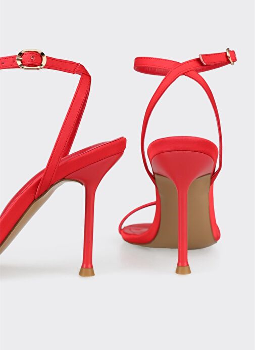 Kırmızı Kadın Topuklu Sandalet - Görsel 5